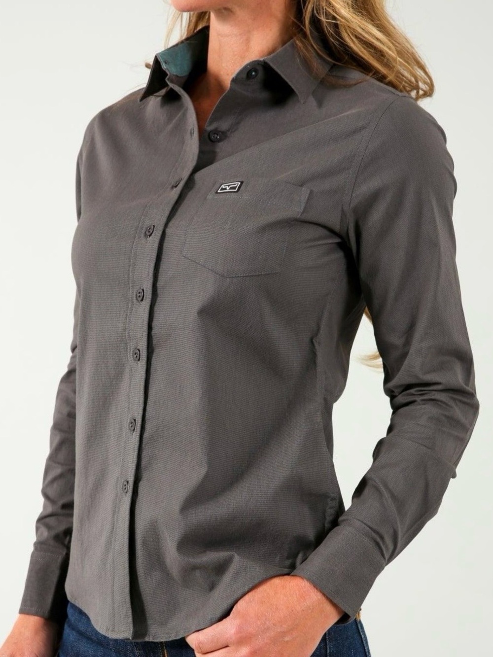 Kimes Ranch Gray Long-Sleeve Button-Down Shirt